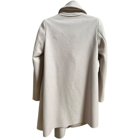 AllSaints City Monument Coat Italian Wool Draped Asymmetric US 2 Blush Beige - Picture 3 of 16